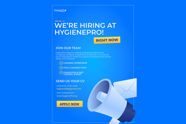 We’re Hiring at HygienePro – Join Our Growing Team in Lagos!